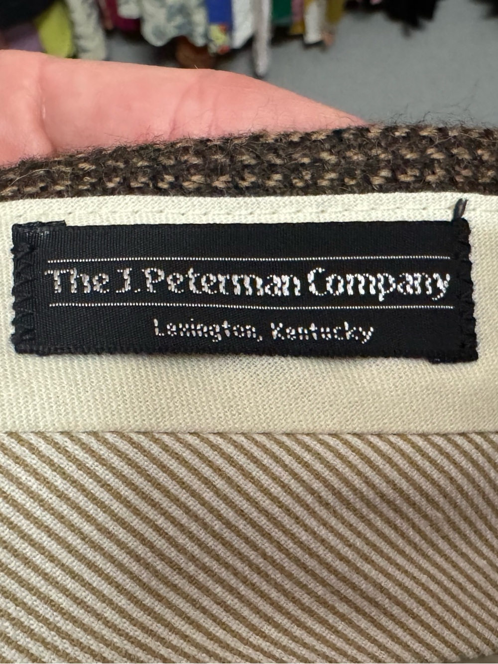 J. Peterman Wool Plaid Pants, Size 42x32 - Picture 3 of 4